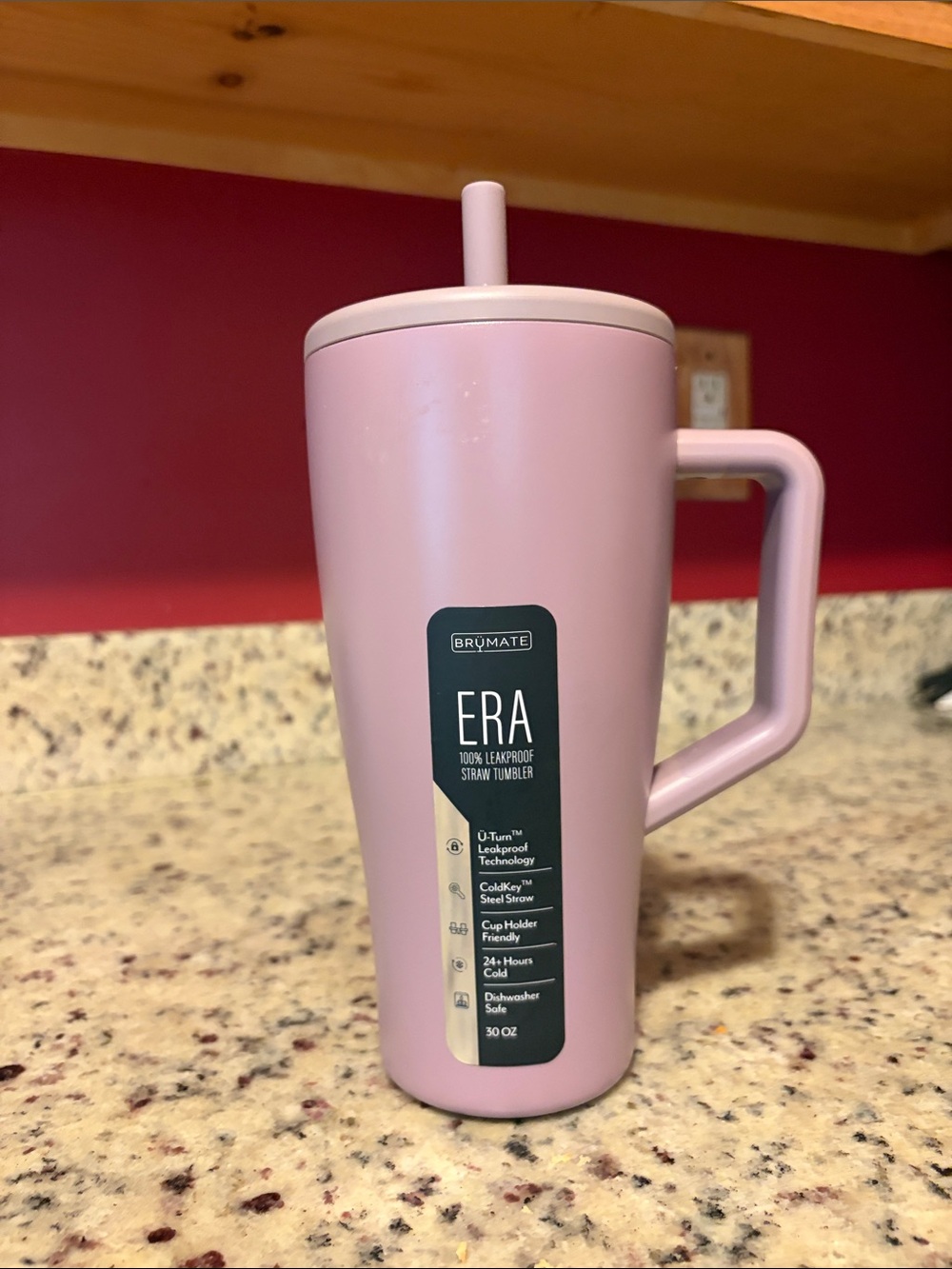 BrüMate ERA Metallic Pink Travel Tumbler with Handle and Straw